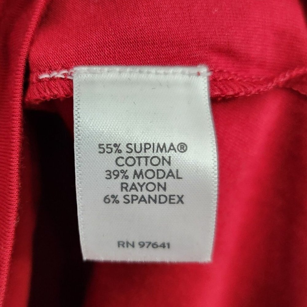 J Jill Top 1X Red Luxe Supima Relaxed Tee Long Sleeve Stretch Crew Neck Blouse - Picture 6 of 11
